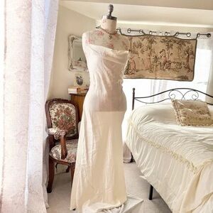 Victoria's Secret Cream Backless Dress with Lace
